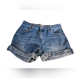 Levi's Girlfriend Shorty Shorts Blue Jean‎ Shorts Size 14 Regular